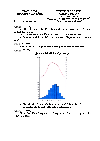 Đề chính thức kiểm tra học kì 1 Địa lí Lớp 7 - Phòng GD&ĐT Cao Lãnh (Có hướng dẫn chấm)