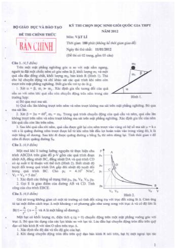 Đề thi chọn học sinh giỏi cấp Quốc gia THPT môn Vật lí