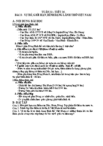 Giáo án Địa lí Lớp 8 - Tuần 23