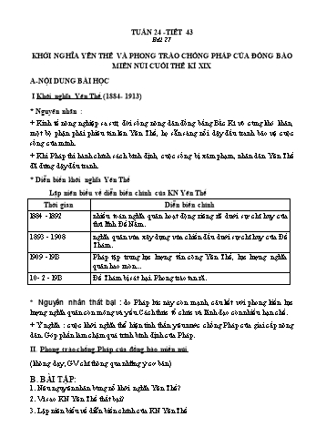 Giáo án Lịch sử Lớp 8 - Tuần 24