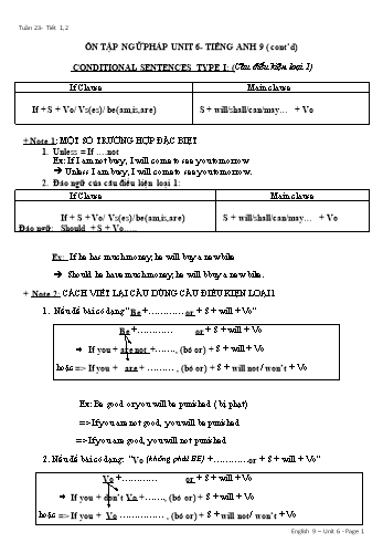 Giáo án Tiếng Anh Lớp 9 - Tuần 23