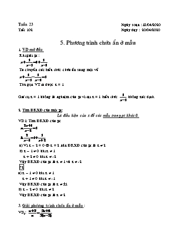 Giáo án Toán Lớp 8 - Tuần 23