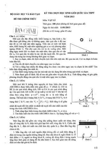 Kỳ thi chọn học sinh giỏi THPT Quốc gia môn Vật lí