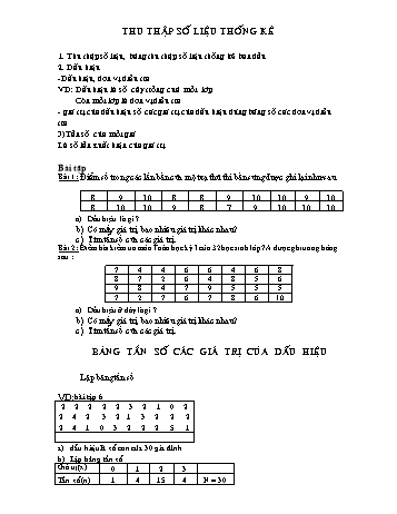 Ôn tập Đại số Lớp 7 - Thu thập số liệu thống kê