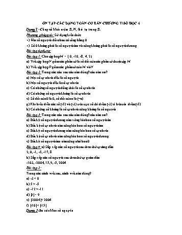 Ôn tập các dạng toán cơ bản Số học Lớp 6 - Chương 2