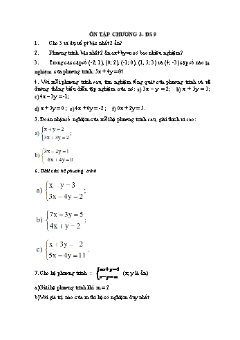 Ôn tập Đại số Lớp 9 - Chương 3