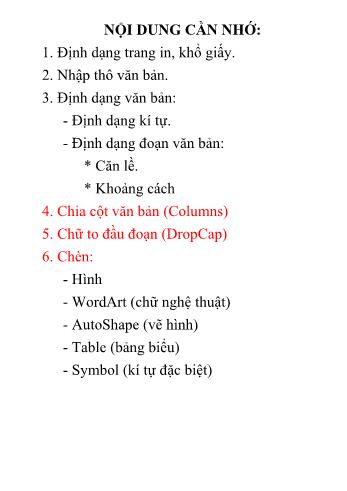 Đề cương học sinh giỏi Tin học Lớp 6