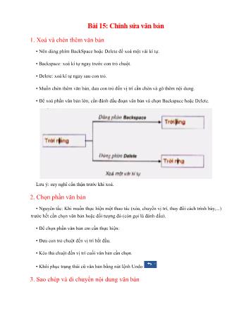 Tài liệu Tin học Lớp 6 - Bài 15: Chỉnh sửa văn bản