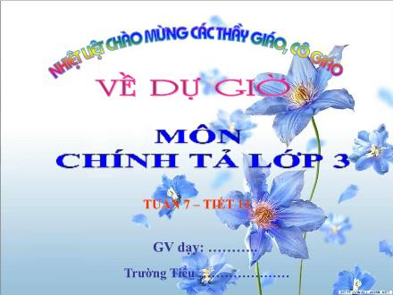 Bài giảng Chính tả Lớp 3 - Tiết 13: Trận bóng dưới lòng đường - Trường Tiểu học Phan Đình Giót