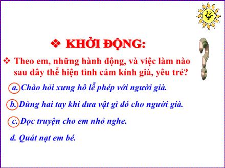 Bài giảng Đạo đức Lớp 5 - Bài 7: Tôn trọng phụ nữ (Tiết 1) - Trường Tiểu học Đặng Trần Côn B