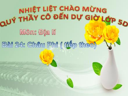 Bài giảng Địa lí Lớp 5 - Bài 24: Châu Phi (Tiếp theo) - Trường Tiểu học Thanh Xuân Nam