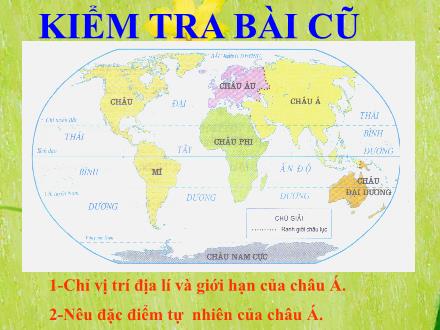 Bài giảng Địa lí Lớp 5 - Châu Âu - Trường Tiểu học Phan Đình Giót