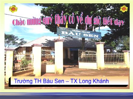 Bài giảng Khoa học Lớp 4 - Một số cách làm sạch nước - Trường Tiểu học Bàu Sen