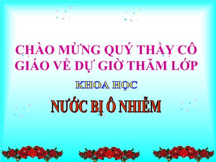 Bài giảng Khoa học Lớp 4 - Nước bị ô nhiễm - Trường Tiểu học Phan Đình Giót