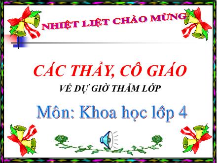 Bài giảng Khoa học Lớp 4 - Tiết 30: Làm thế nào để biết có không khí? - Trường Tiểu học Phan Đình Giót