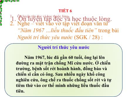 Bài giảng Luyện từ và câu Lớp 3 - Ôn tập giữa kì 2 (Tiết 6) - Trường Tiểu học Phan Đình Giót