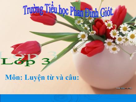Bài giảng Luyện từ và câu Lớp 3 - Tiết 25: Nhân hóa. Ôn cách đặt và trả lời câu hỏi Vì sao? - Trường Tiểu học Phan Đình Giót