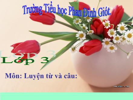Bài giảng Luyện từ và câu Lớp 3 - Tuần 19: Nhân hoá. Ôn tập cách đặt và trả lời câu hỏi Khi nào? - Trường Tiểu học Phan Đình Giót