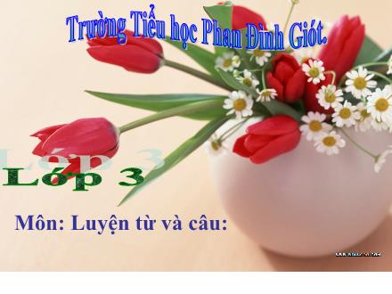 Bài giảng Luyện từ và câu Lớp 3 - Tuần 21: Nhân hóa. Ôn tập cách đặt và trả lời câu hỏi “Ở đâu?” - Trường Tiểu học Phan Đình Giót