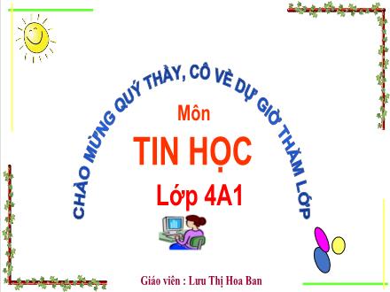 Bài giảng Tin học Lớp 3 - Chủ đề 2: Em tập vẽ - Bài 3: Tìm hiểu thẻ View, thay đổi kích thước trang vẽ - Lưu Thị Hoa Ban