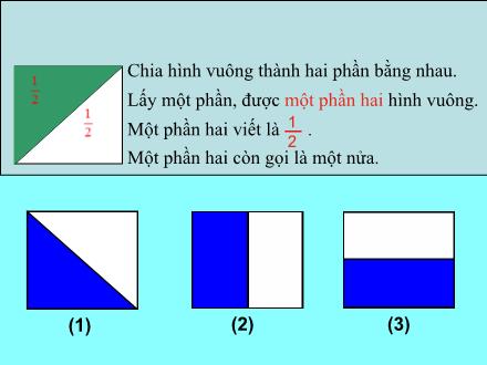 Bài giảng Toán Lớp 2 - Một phần hai - Trường Tiểu học Phan Đình Giót