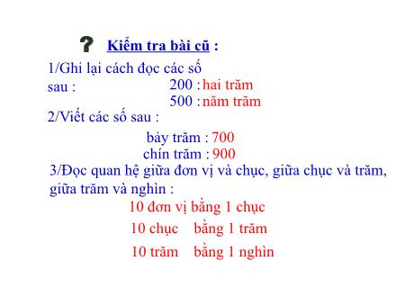 Bài giảng Toán Lớp 2 - So sánh các số tròn trăm - Trường Tiểu học Phan Đình Giót