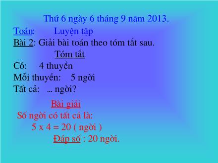 Bài giảng Toán Lớp 3 - Tuần 3: Luyện tập - Trường Tiểu học Phan Đình Giót