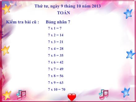 Bài giảng Toán Lớp 3 - Tuần 7: Luyện tập - Trường Tiểu học Phan Đình Giót