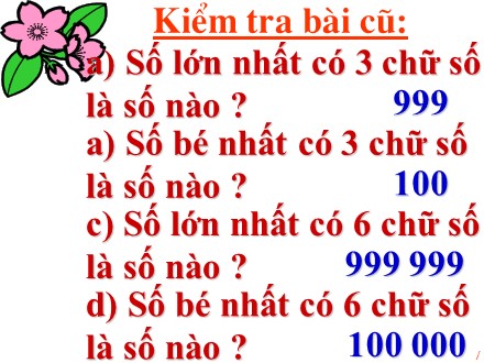 Bài giảng Toán Lớp 4 - Triệu và lớp triệu - Trường Tiểu học Phan Đình Giót