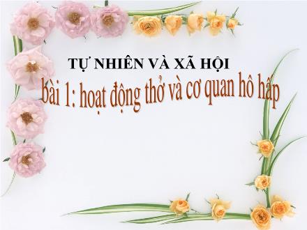 Bài giảng Tự nhiên và Xã hội Lớp 3 - Bài 1: Hoạt động thở và cơ quan hô hấp - Trường Tiểu học Phan Đình Giót