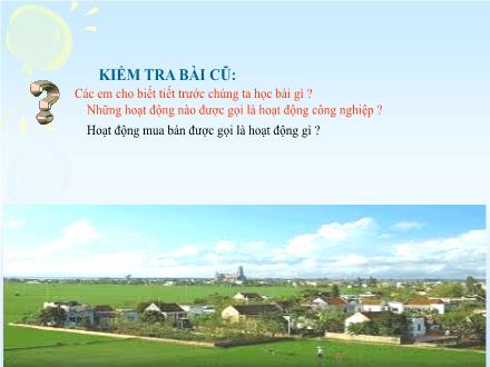 Bài giảng Tự nhiên và Xã hội Lớp 3 - Làng quê và đô thị - Trường Tiểu học Phan Đình Giót