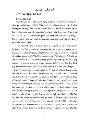 Sáng kiến kinh nghiệm Các giải pháp nâng cao chất lượng học phân môn Tập đọc và Kể chuyện Lớp 3