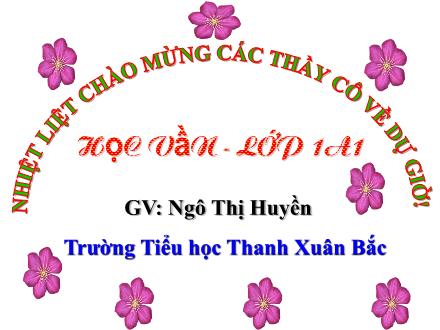 Bài giảng Học vần Lớp 1 - Bài 17: u, ư - Ngô Thị Huyền