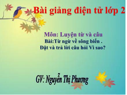 Bài giảng Luyện từ và câu Lớp 2 - Từ ngừ về sông biển. Đặt và trả lời câu hỏi Vì sao? - Nguyễn Thị Phương