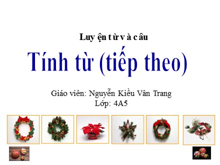 Bài giảng Luyện từ và câu Lớp 4 - Tính từ (Tiếp theo) - Nguyễn Kiều Vân Trang