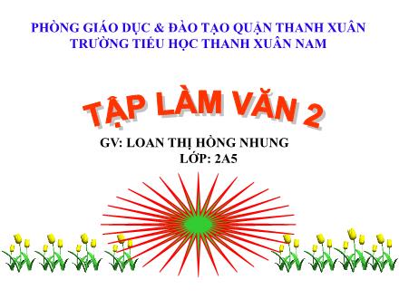 Bài giảng Tập làm văn Lớp 2 - Nói lời cảm ơn và xin lỗi - Loan Thị Hồng Nhung