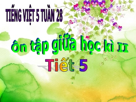 Bài giảng Tiếng Việt Lớp 5 - Ôn tập giữa học kì II (Tiết 5) - Trường Tiểu học Phan Đình Giót