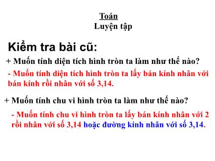 Bài giảng Toán Lớp 5 - Luyện tập (Trang 100) - Trường Tiểu học Phan Đình Giót