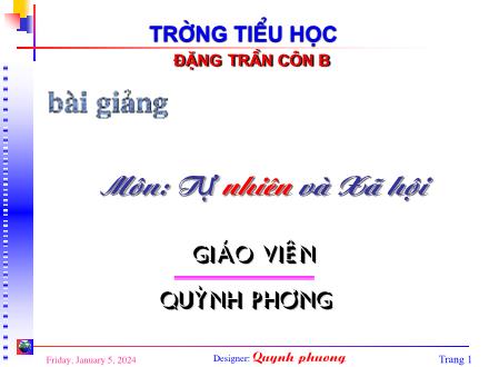 Bài giảng Tự nhiên và Xã hội Lớp 2 - Ăn, uống hằng ngày - Trường Tiểu học Đặng Trần Côn B