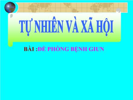 Bài giảng Tự nhiên và Xã hội Lớp 2 - Đề phòng bệnh giun - Trường Tiểu học Thanh Xuân Nam