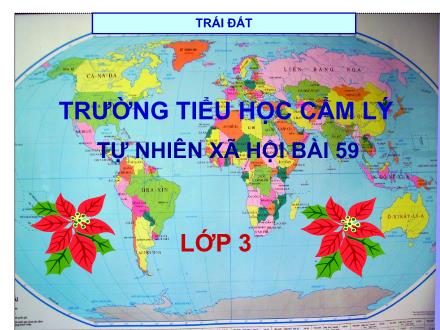 Bài giảng Tự nhiên và Xã hội Lớp 3 - Bài 59: Trái đất quả địa cầu - Trường Tiểu học Nguyễn Trãi