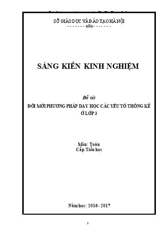 Sáng kiến kinh nghiệm Đổi mới phương pháp dạy học các yếu tố thống kê ở Lớp 3