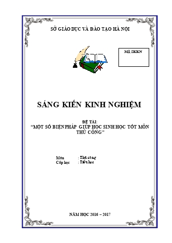 Sáng kiến kinh nghiệm Một số biện pháp giúp học sinh học tốt môn Thủ công