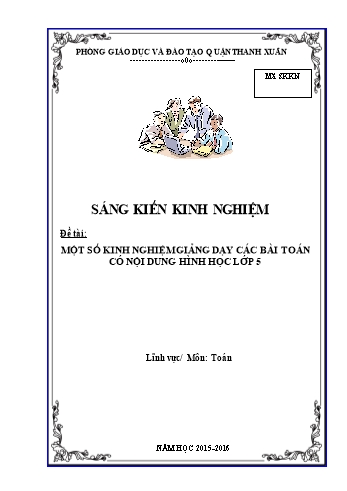 Sáng kiến kinh nghiệm Một số kinh nghiệm giảng dạy các bài toán có nội dung hình học Lớp 5