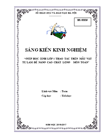 SKKN Giúp học sinh Lớp 1 thao tác trên mẫu vật tự làm để nâng cao chất lượng môn Toán