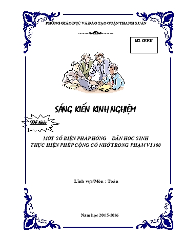 SKKN Một số biện pháp hướng dẫn học sinh thực hiện phép cộng có nhớ trong phạm vi 100