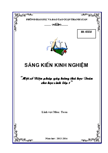 SKKN Một số biện pháp nhằm gây hứng thú học Toán cho học sinh Lớp 1