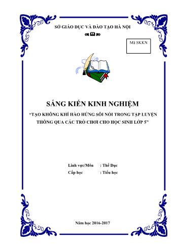 SKKN Tạo không khí hào hứng sôi nổi trong tập luyện thông qua các trò chơi cho học sinh Lớp 5