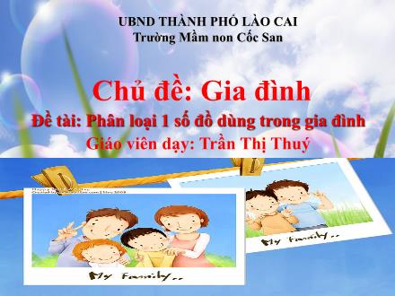 Bài giảng Mầm non Lớp Lá - Đề tài: Phân loại 1 số đồ dùng trong gia đình - Trần Thị Thúy