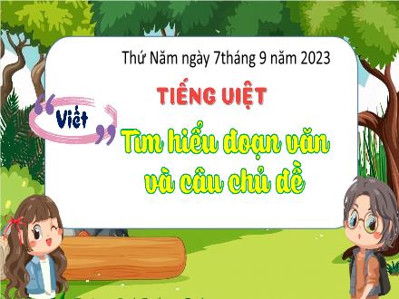 Bài giảng Tiếng Việt Lớp 4 (Kết nối tri thức) - Bài: Tìm hiểu đoạn văn và câu chủ đề - Năm học 2023-2024